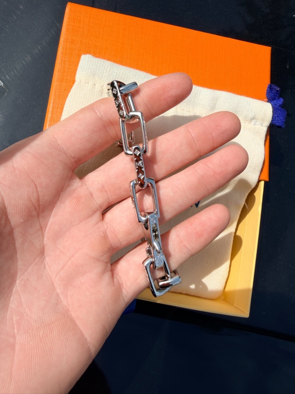 Louis Vuitton Polished Silver-Tone Link Bracelet - Picture 3 of 3